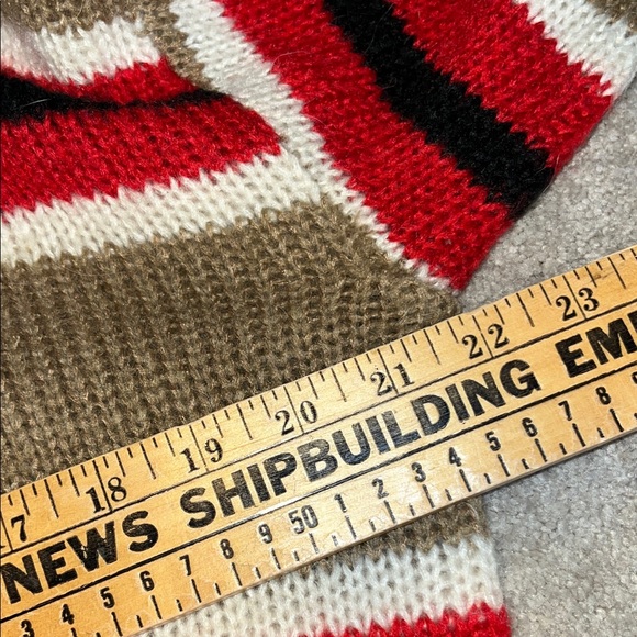 URBAN OUTFITTERS Brown Red Oversized Striped Boyfriend Sweater Wool Blend Size S - Picture 6 of 7